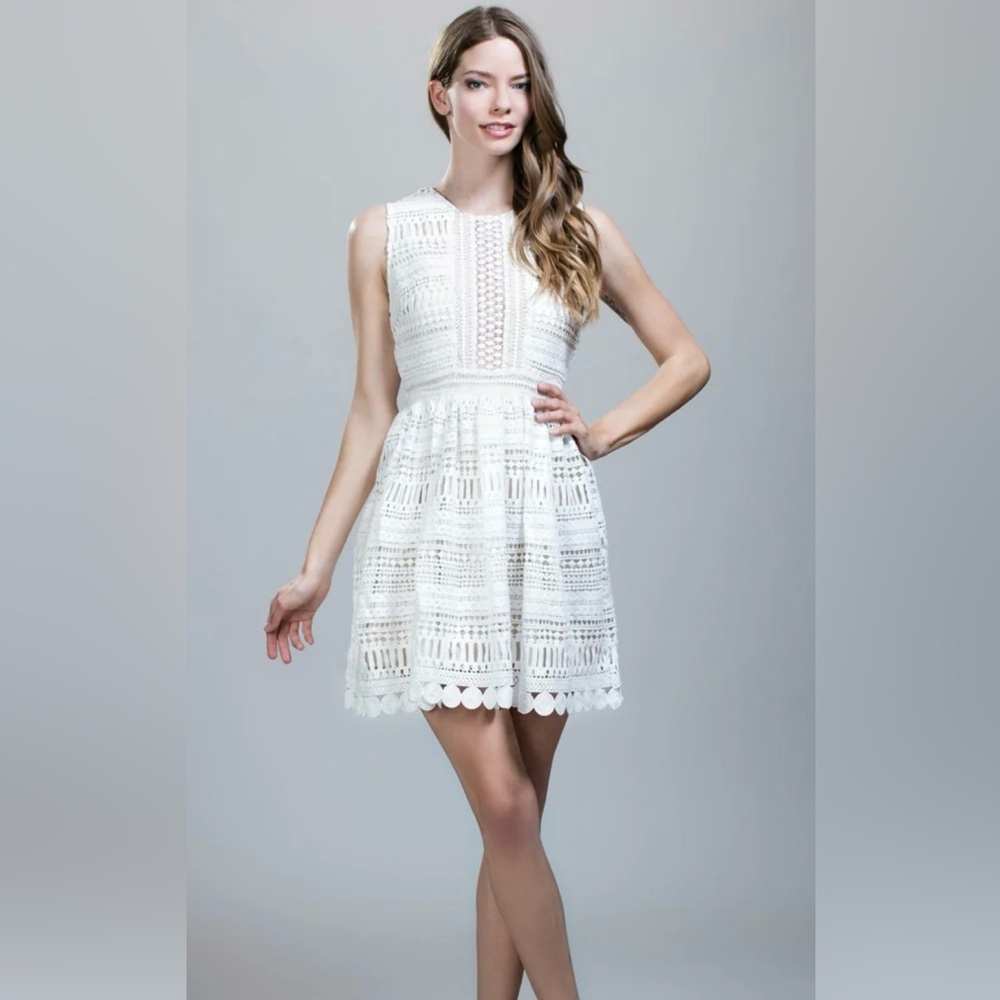 Ark & Co White Lace Mini Dress